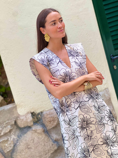 VESTIDO CARLOTA - BLANCO Y NEGRO