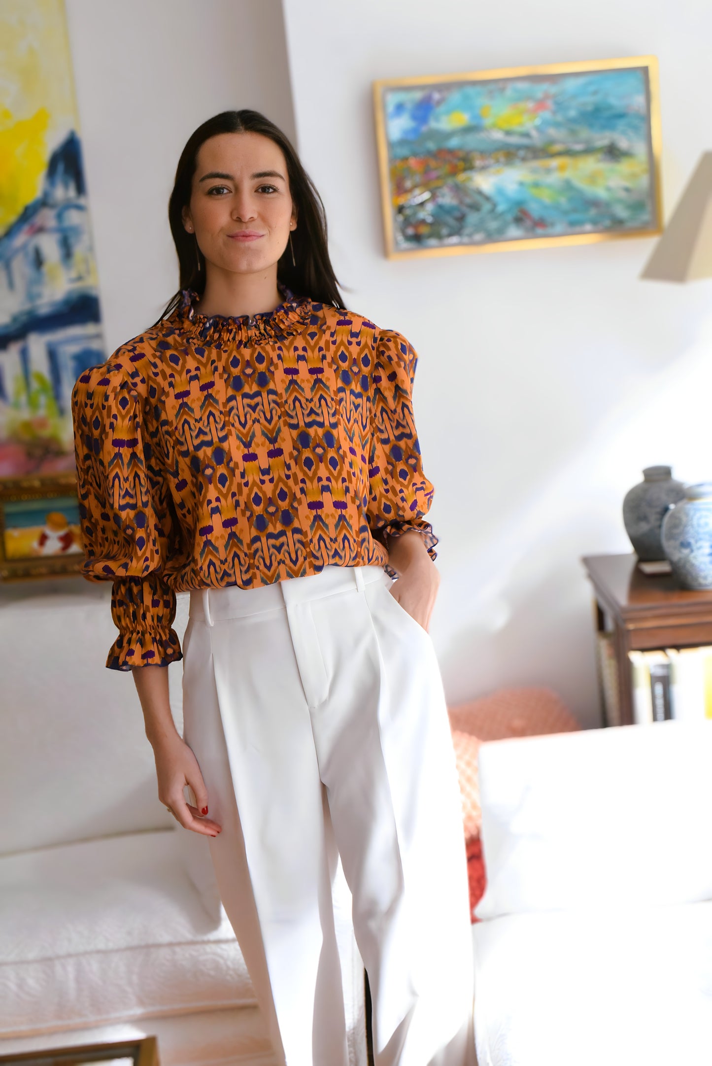 BLUSA BRUNA - IKAT MOSTAZA -