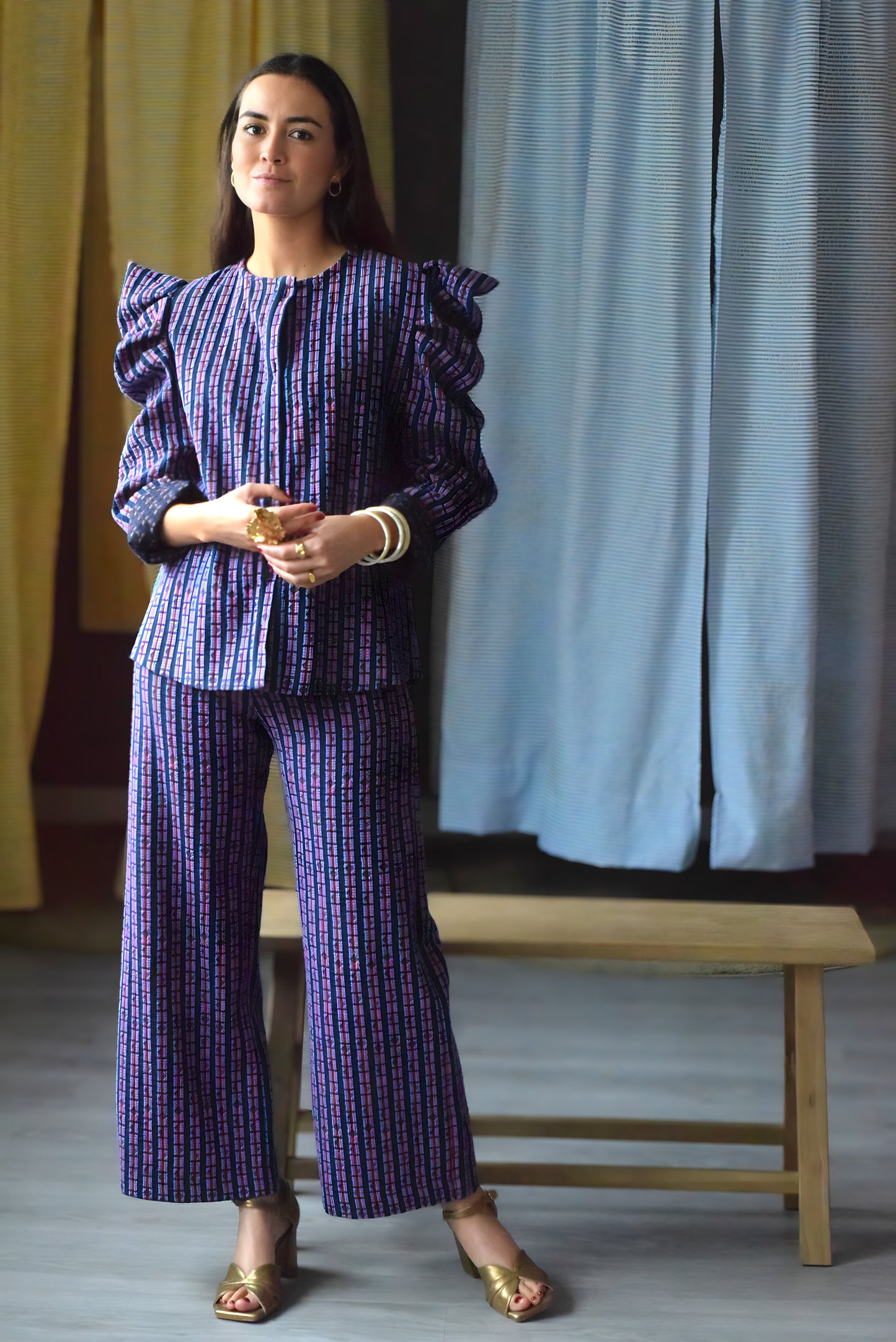 BEGOÑA OVERSHIRT - NAVY AND PINK