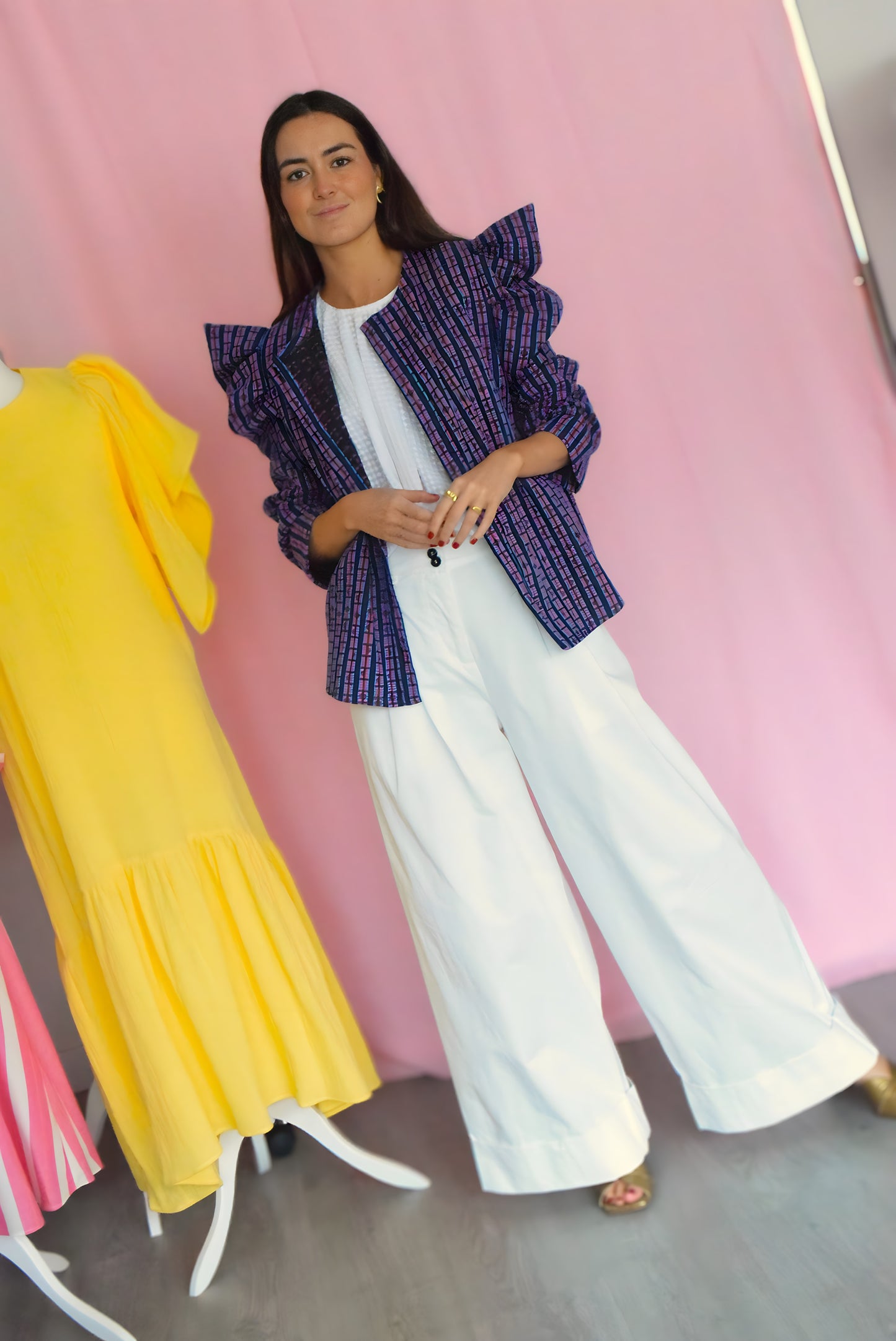 BEGOÑA OVERSHIRT - NAVY AND PINK