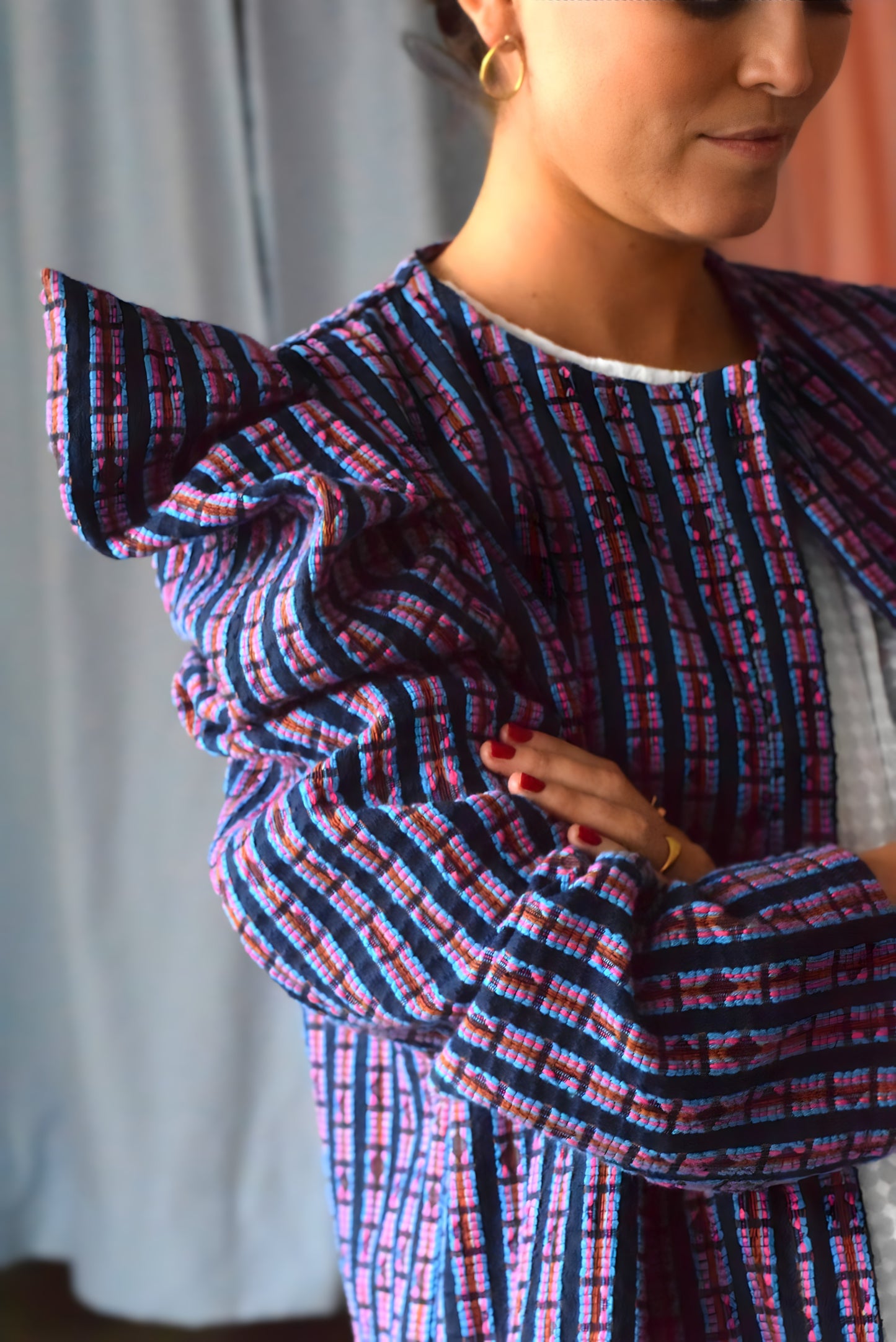 BEGOÑA OVERSHIRT - NAVY AND PINK