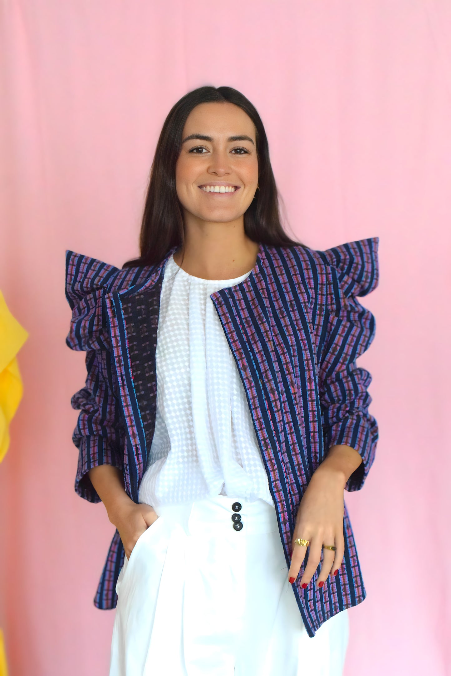 BEGOÑA OVERSHIRT - NAVY AND PINK