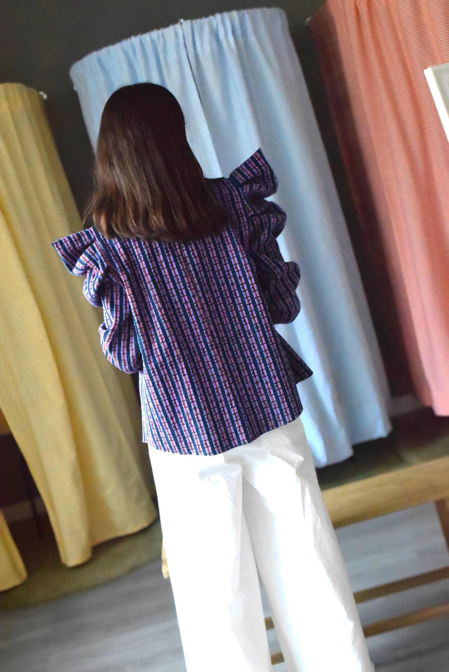 BEGOÑA OVERSHIRT - NAVY AND PINK