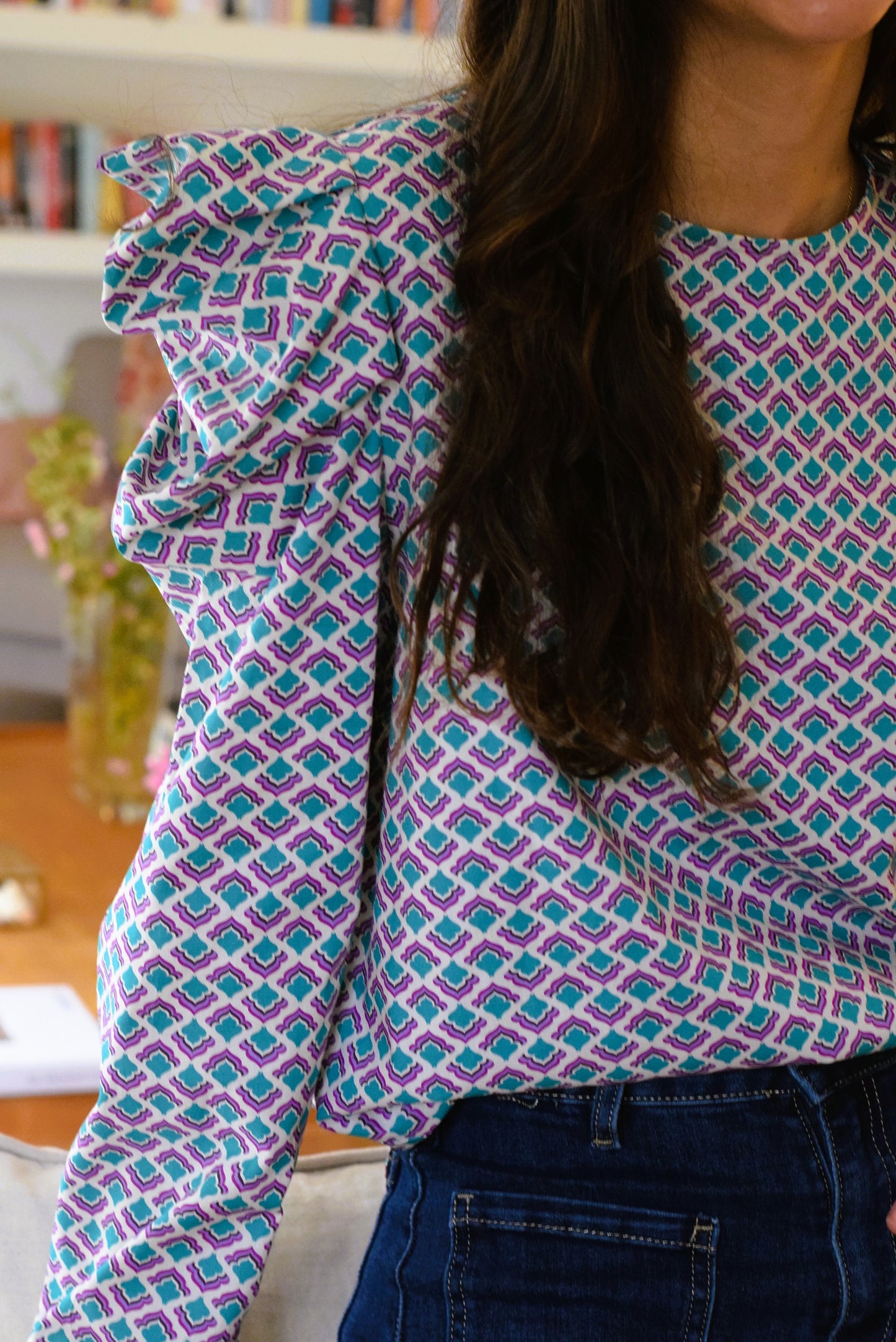 BLUSA BEGOÑA - MORADA Y VERDE - PREORDER 12 NOVIEMBRE