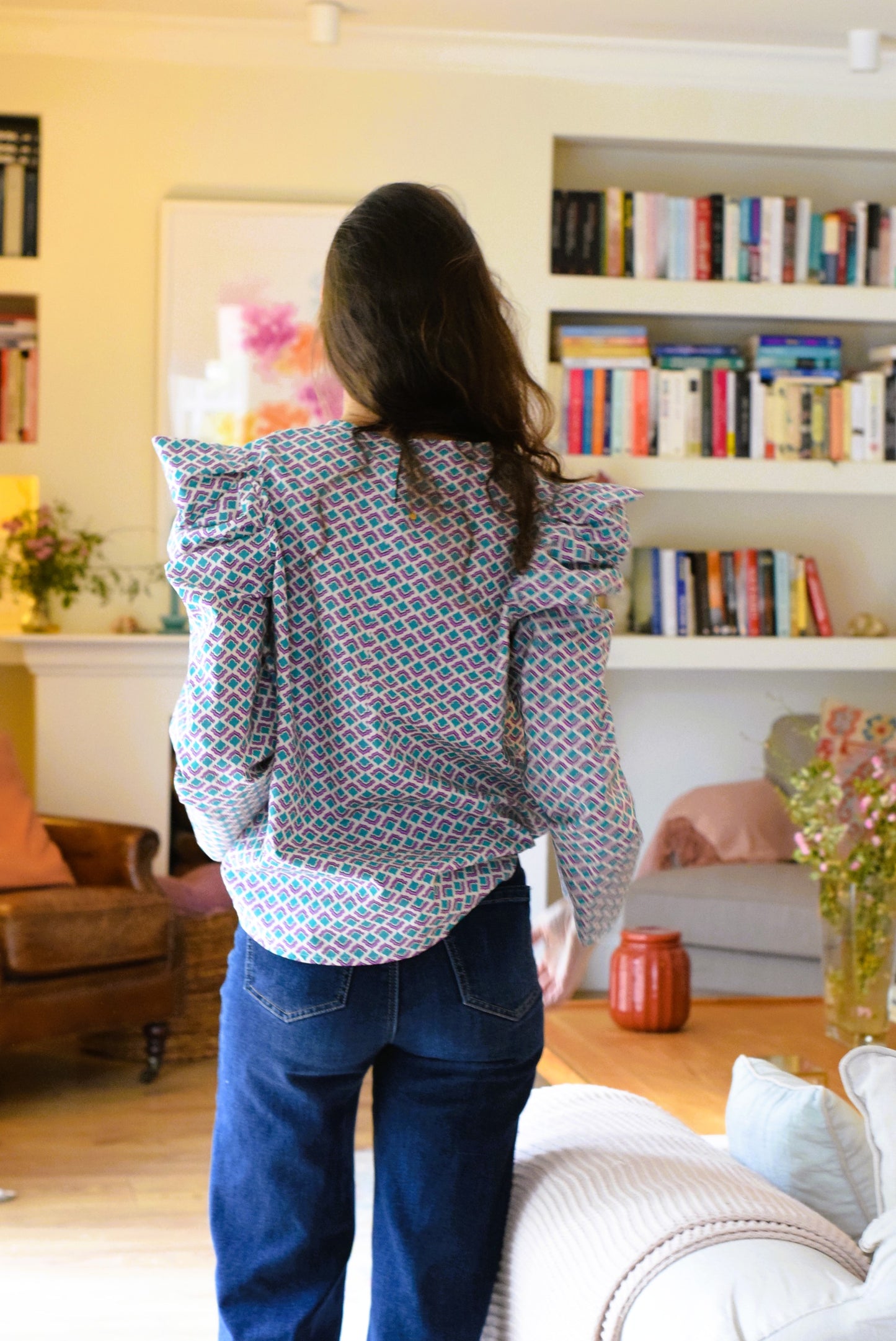 BLUSA BEGOÑA - MORADA Y VERDE - PREORDER 12 NOVIEMBRE