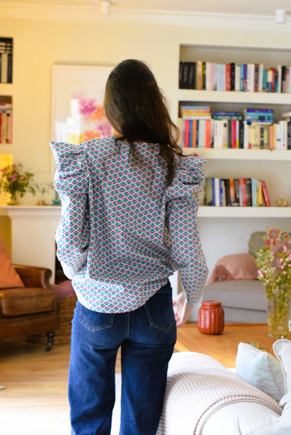 BLUSA BEGOÑA - MORADA Y VERDE - PREORDER 12 NOVIEMBRE