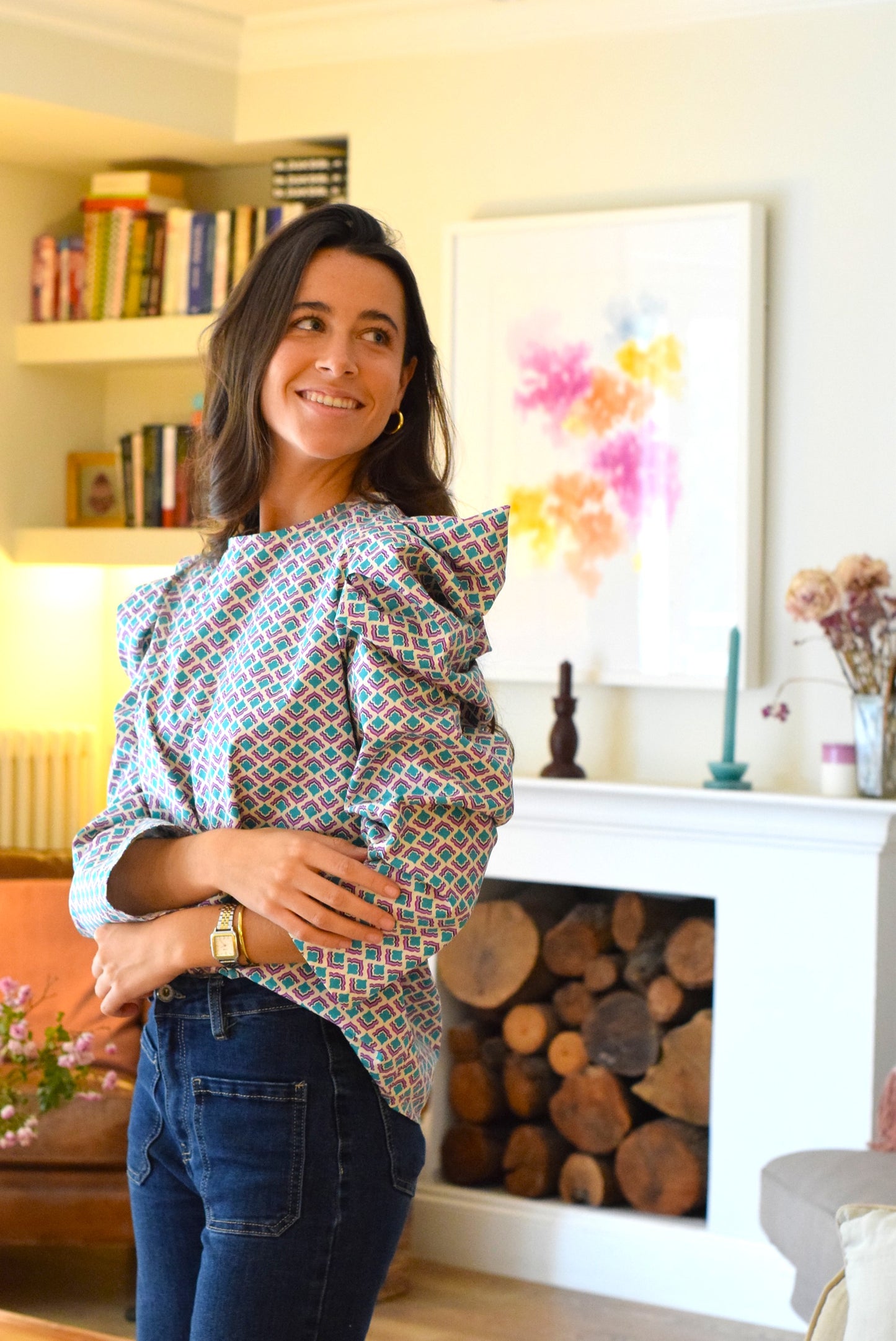 BLUSA BEGOÑA - MORADA Y VERDE - PREORDER 12 NOVIEMBRE