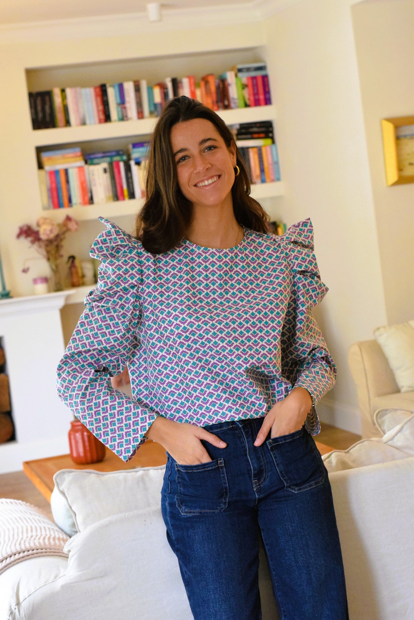 BLUSA BEGOÑA - MORADA Y VERDE - PREORDER 12 NOVIEMBRE