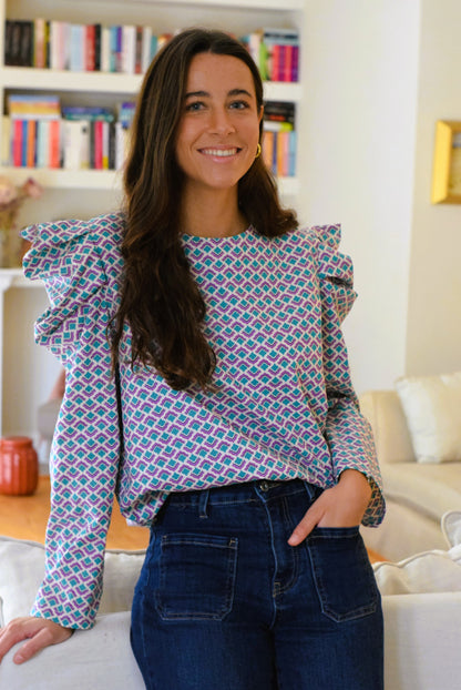 BLUSA BEGOÑA - MORADA Y VERDE - PREORDER 12 NOVIEMBRE