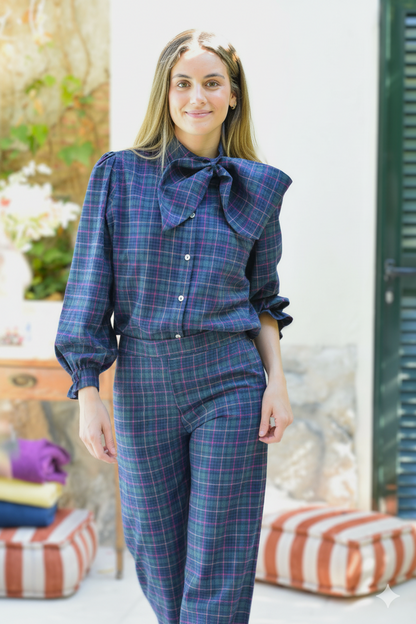 PANTALONES SOL - TARTAN VERDE -