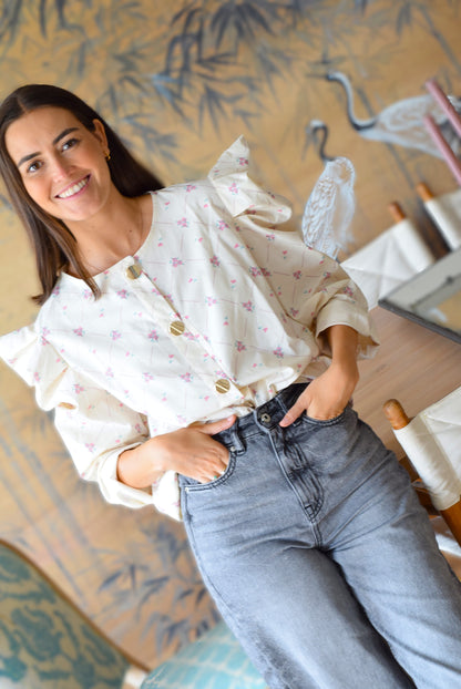 SOBRECAMISA BEGOÑA - FLOR ROSA