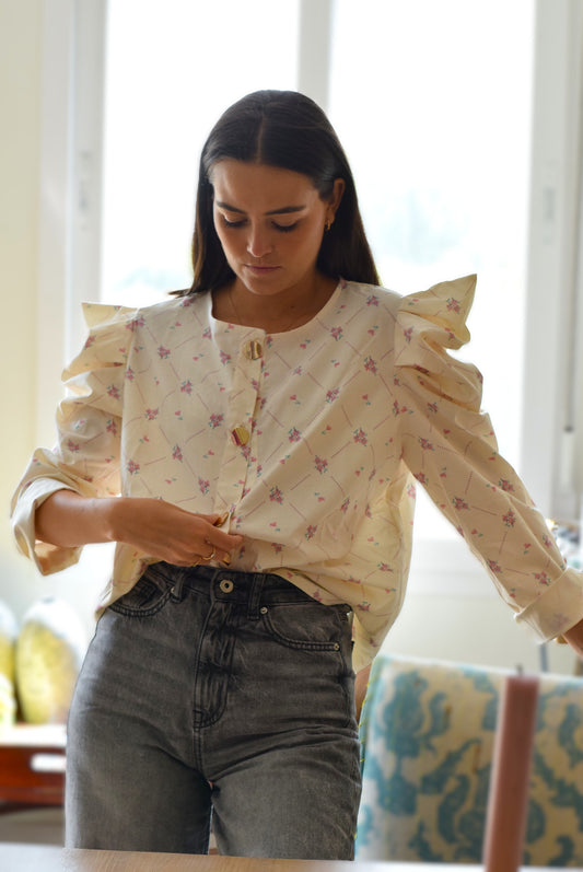 SOBRECAMISA BEGOÑA - FLOR ROSA
