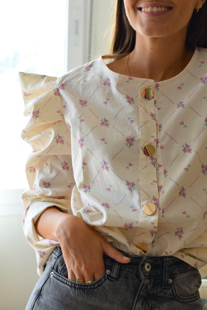 SOBRECAMISA BEGOÑA - FLOR ROSA