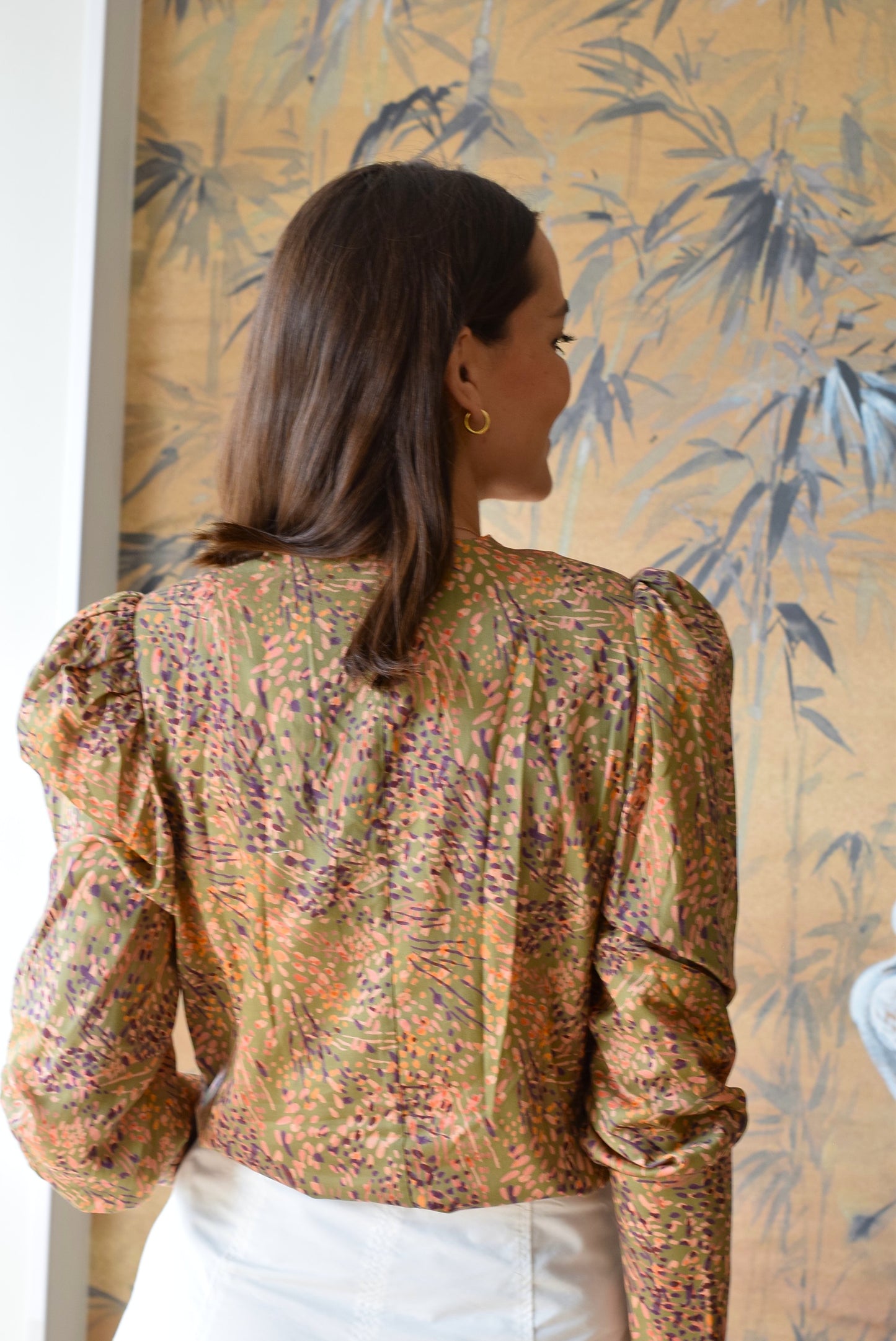 BLUSA FABIOLA - MOTAS VERDE - PREORDER 15 SEPTIEMBRE