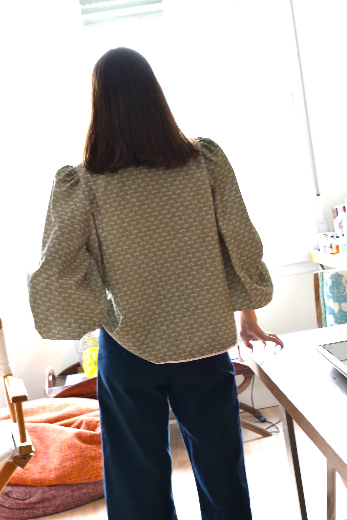 BLUSA FEDERICA - VERDE Y ROSA - PREORDER 9 OCTUBRE