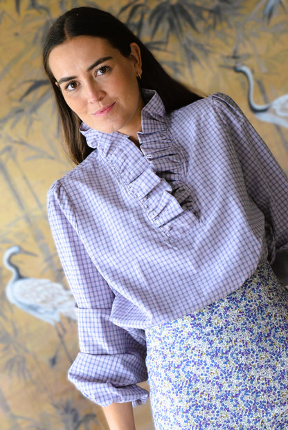 BLUSA REGINA - CUADRO MALVA -