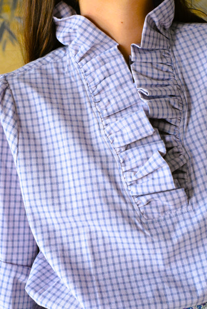 BLUSA REGINA - CUADRO MALVA -