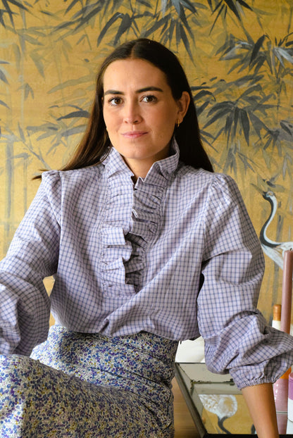 BLUSA REGINA - CUADRO MALVA -