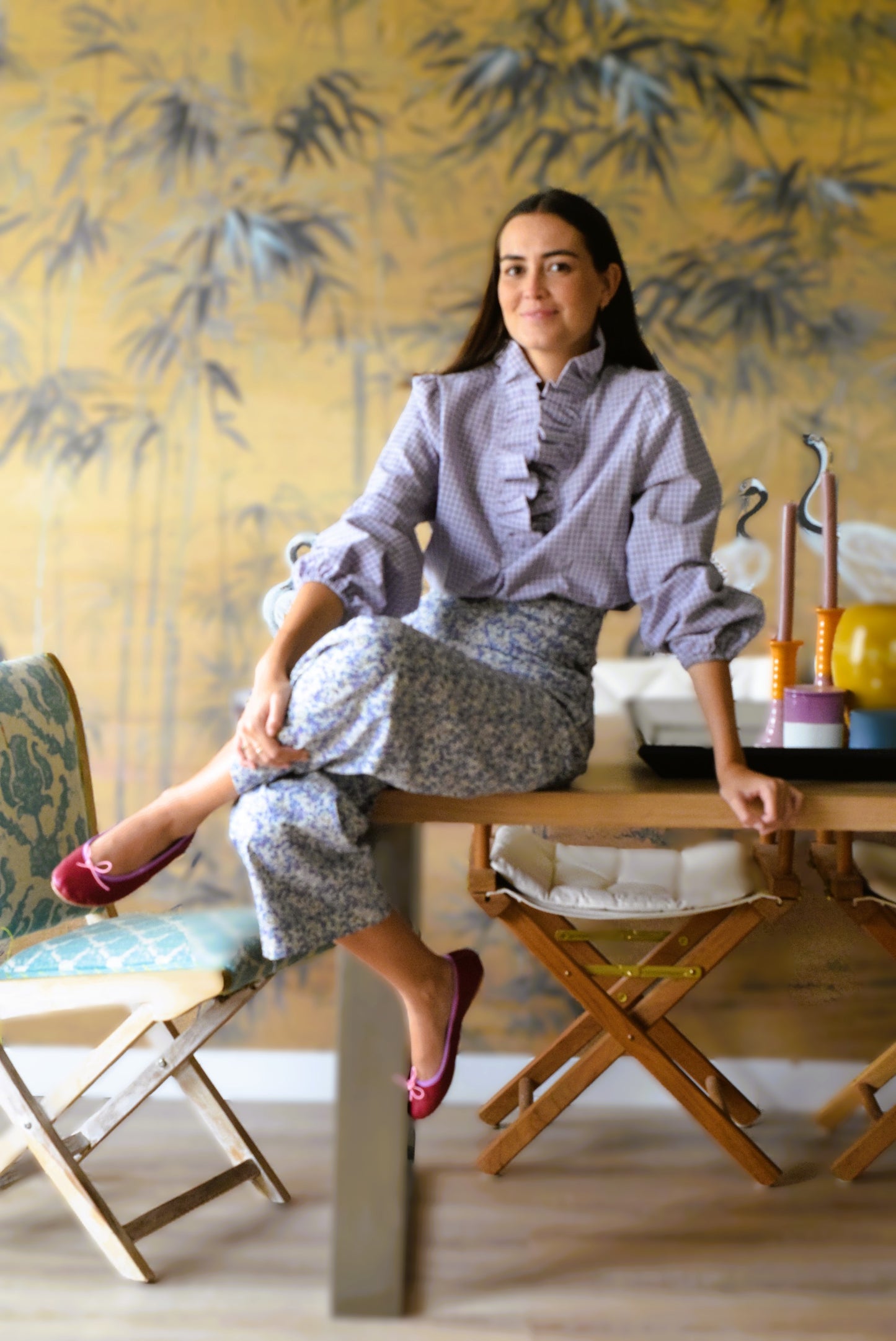 BLUSA REGINA - CUADRO MALVA -