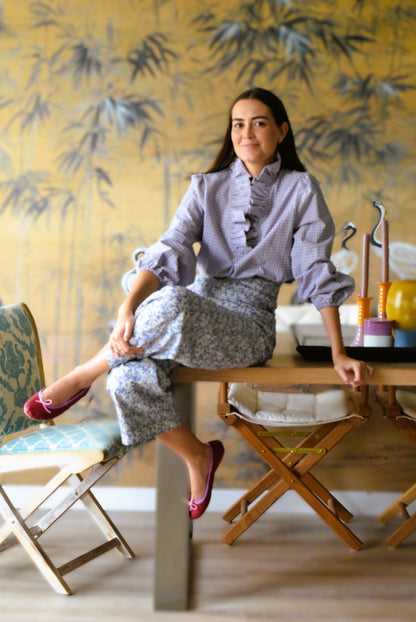 BLUSA REGINA - CUADRO MALVA -