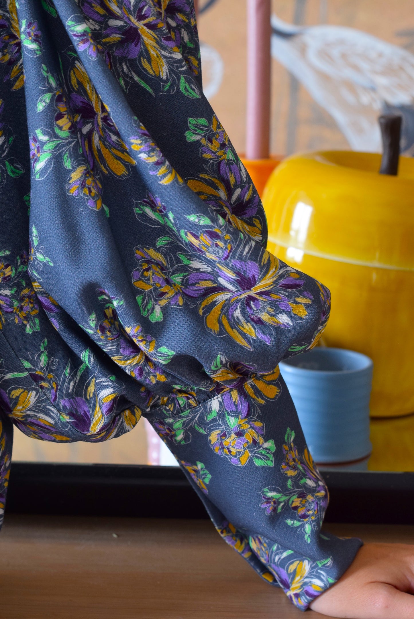 BLUSA HILDA - FLOR AZUL