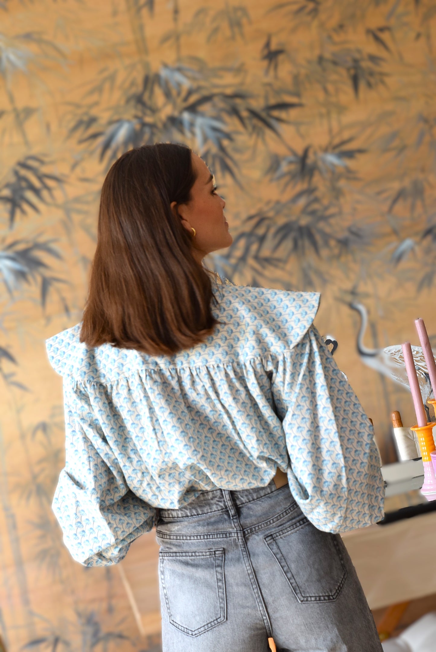 BLUSA MATILDE -  FLOR AZUL