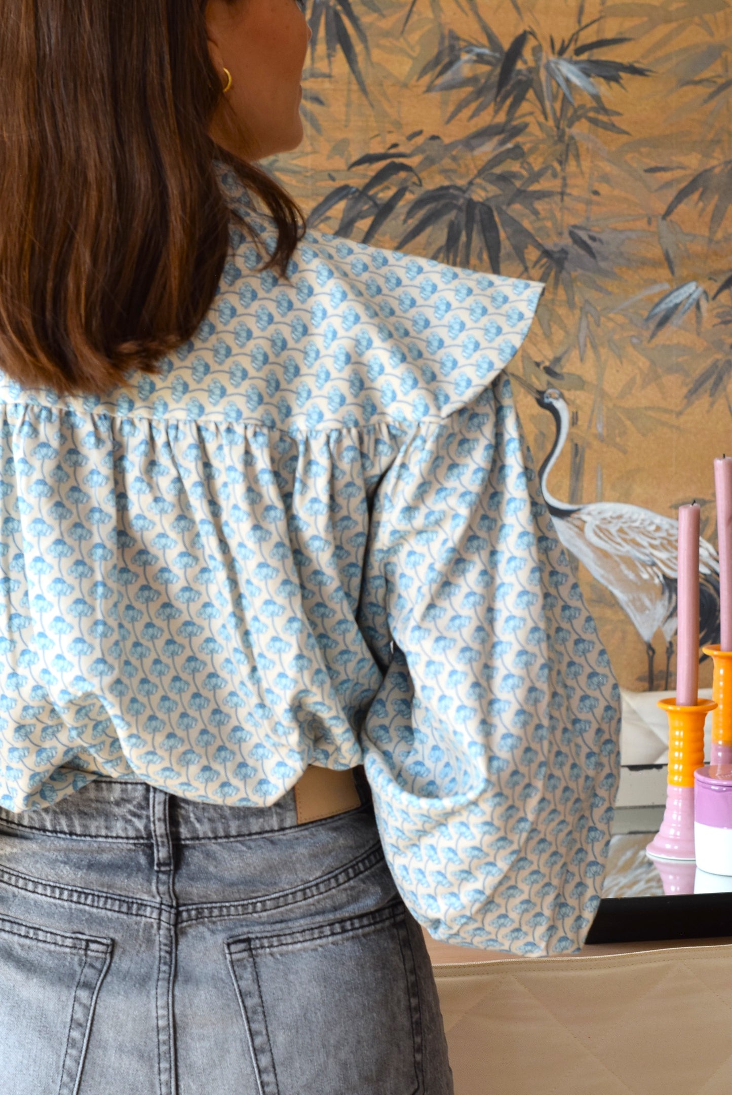 BLUSA MATILDE -  FLOR AZUL