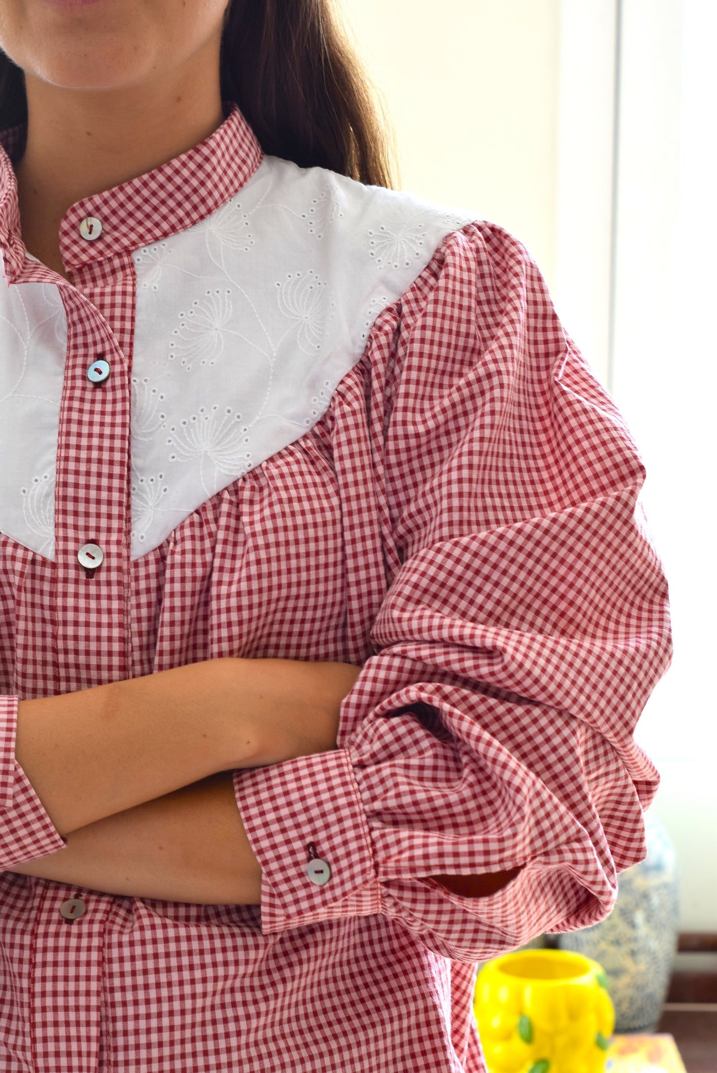 BLUSA PATRICIA - VICHY GRANATE - PREORDER 15 SEPTIEMBRE