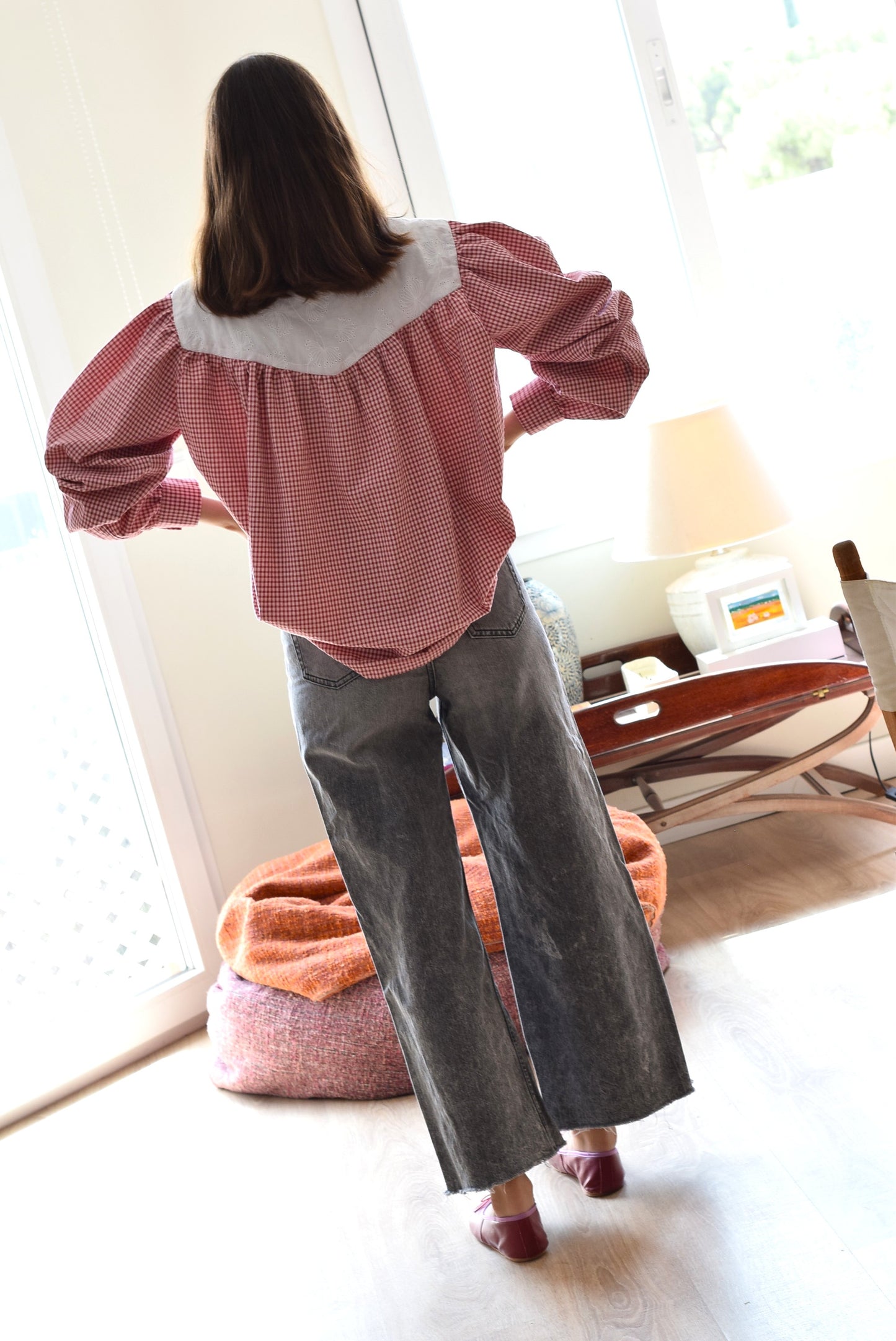 BLUSA PATRICIA - VICHY GRANATE - PREORDER 15 SEPTIEMBRE
