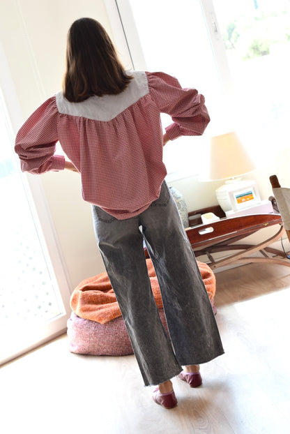 BLUSA PATRICIA - VICHY GRANATE - PREORDER 15 SEPTIEMBRE
