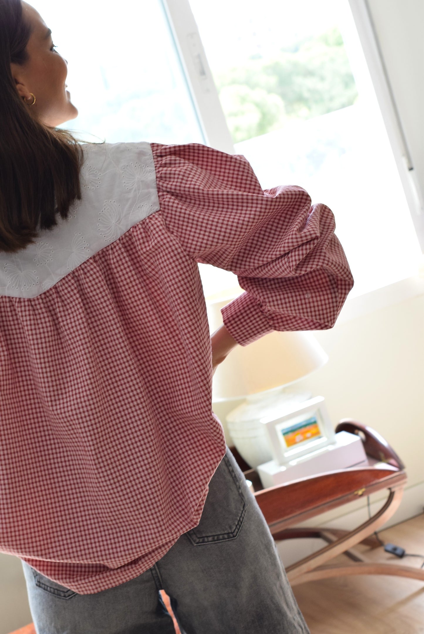 BLUSA PATRICIA - VICHY GRANATE - PREORDER 15 SEPTIEMBRE
