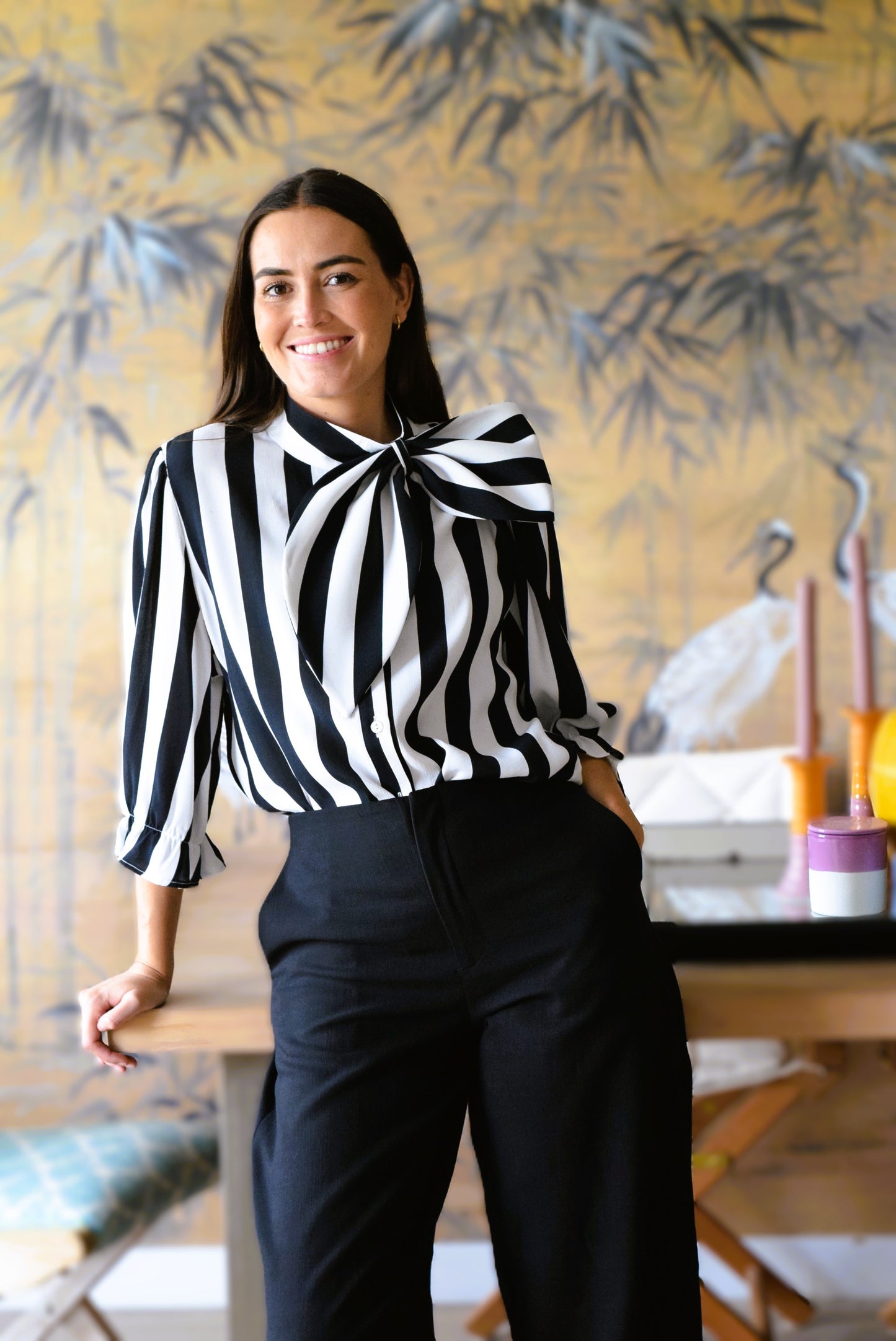 BLUSA RAFAELA - RAYAS NEGRAS Y BLANCAS -