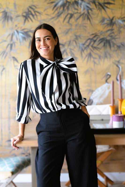 BLUSA RAFAELA - RAYAS NEGRAS Y BLANCAS -