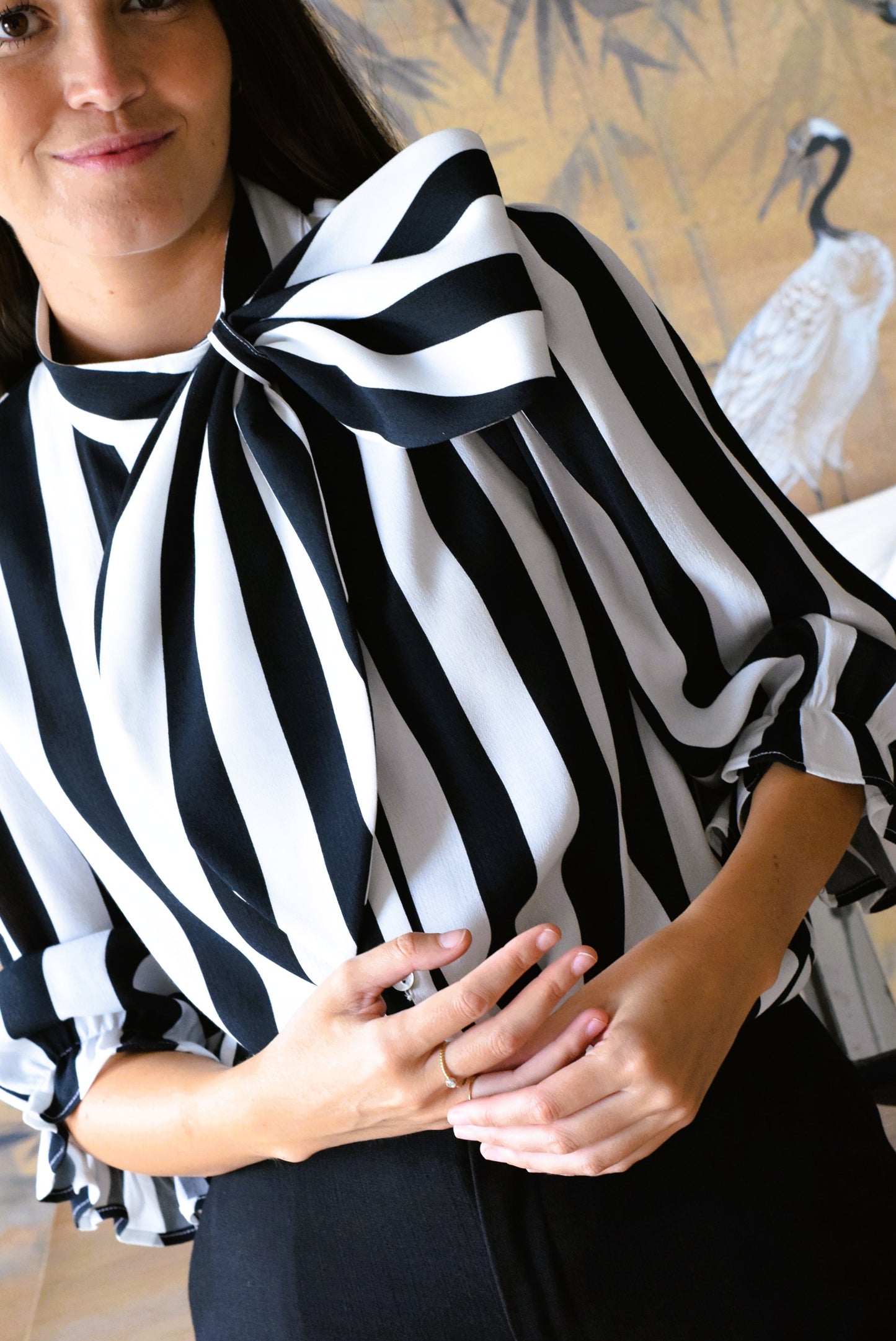 BLUSA RAFAELA - RAYAS NEGRAS Y BLANCAS -