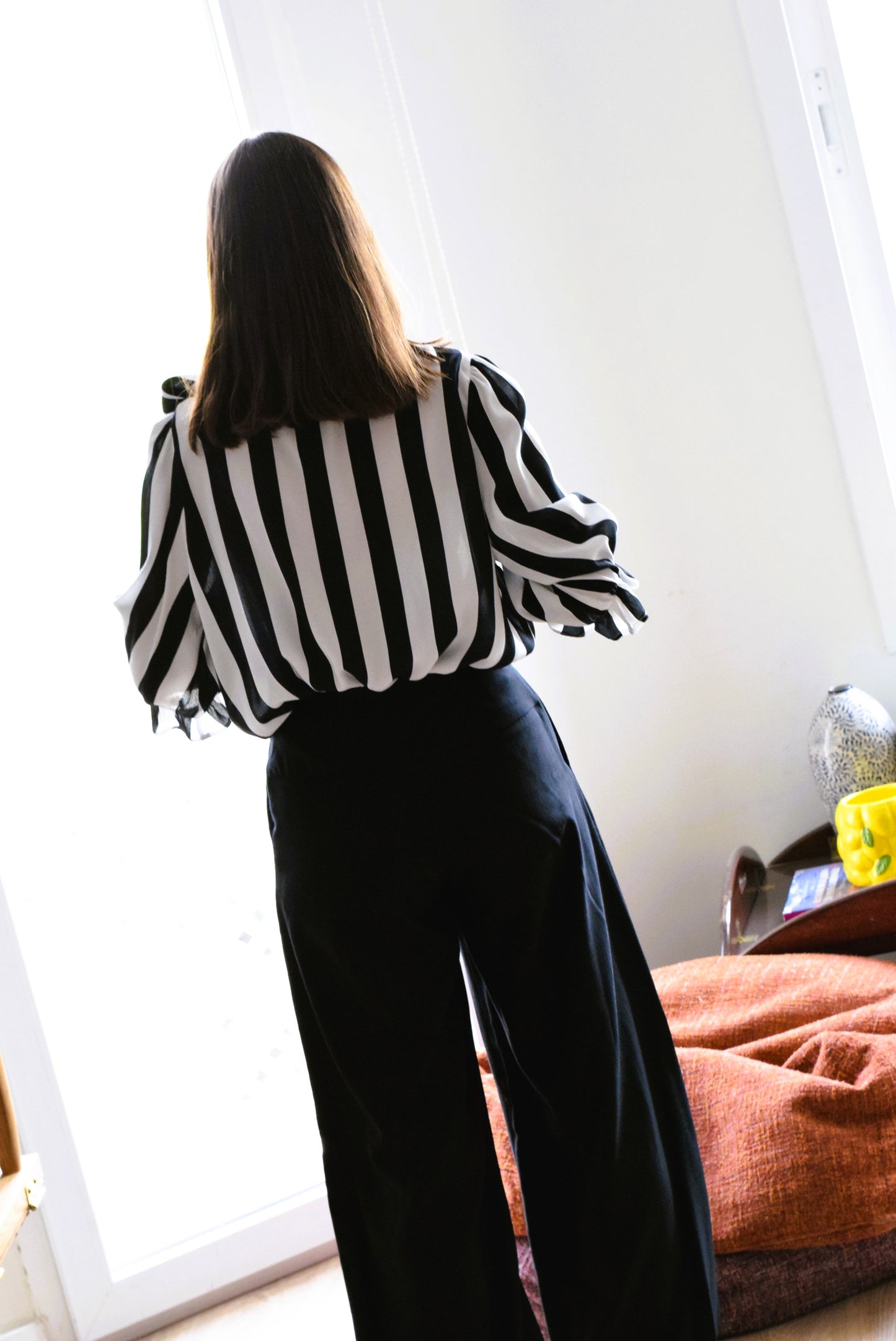 BLUSA RAFAELA - RAYAS NEGRAS Y BLANCAS -