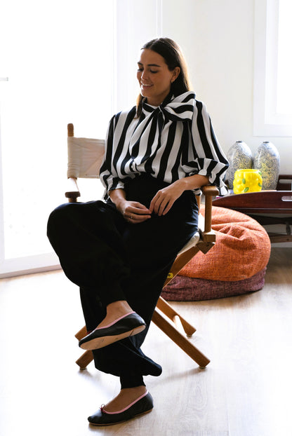 BLUSA RAFAELA - RAYAS NEGRAS Y BLANCAS -