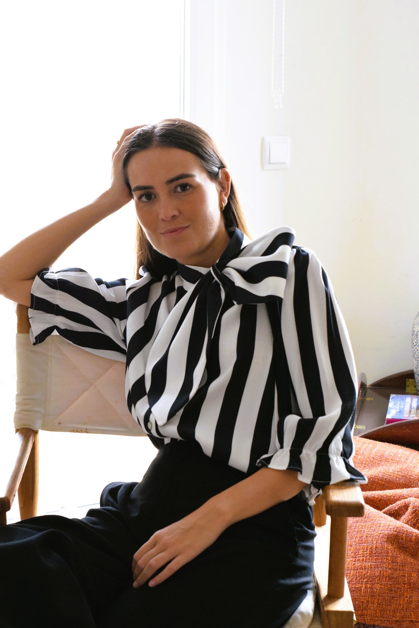 BLUSA RAFAELA - RAYAS NEGRAS Y BLANCAS -