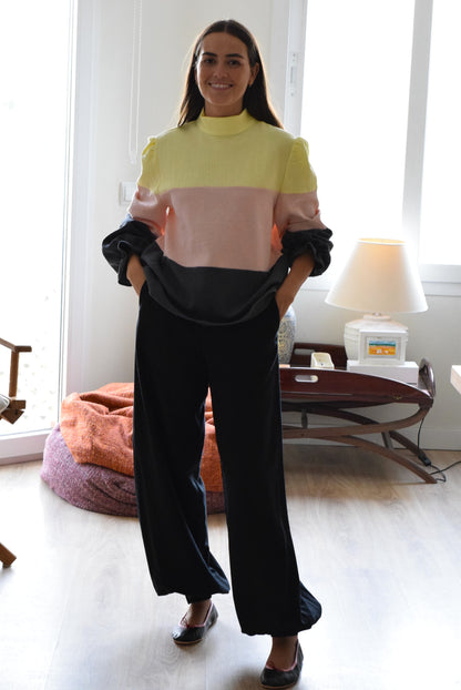 BLUSA TRIANA - AMARILLA, ROSA Y GRIS - PREORDER 12 SEPTIEMBRE