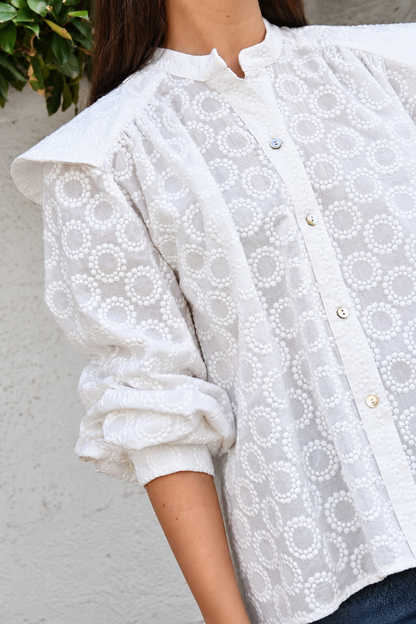 BLUSA MATILDE -  BORDADA BLANCA