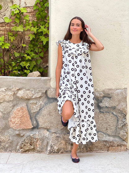 VESTIDO CONSTANZA - BLANCO Y NEGRO