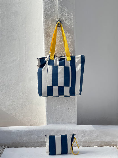BOLSA CAROLA - RAYAS AZULES
