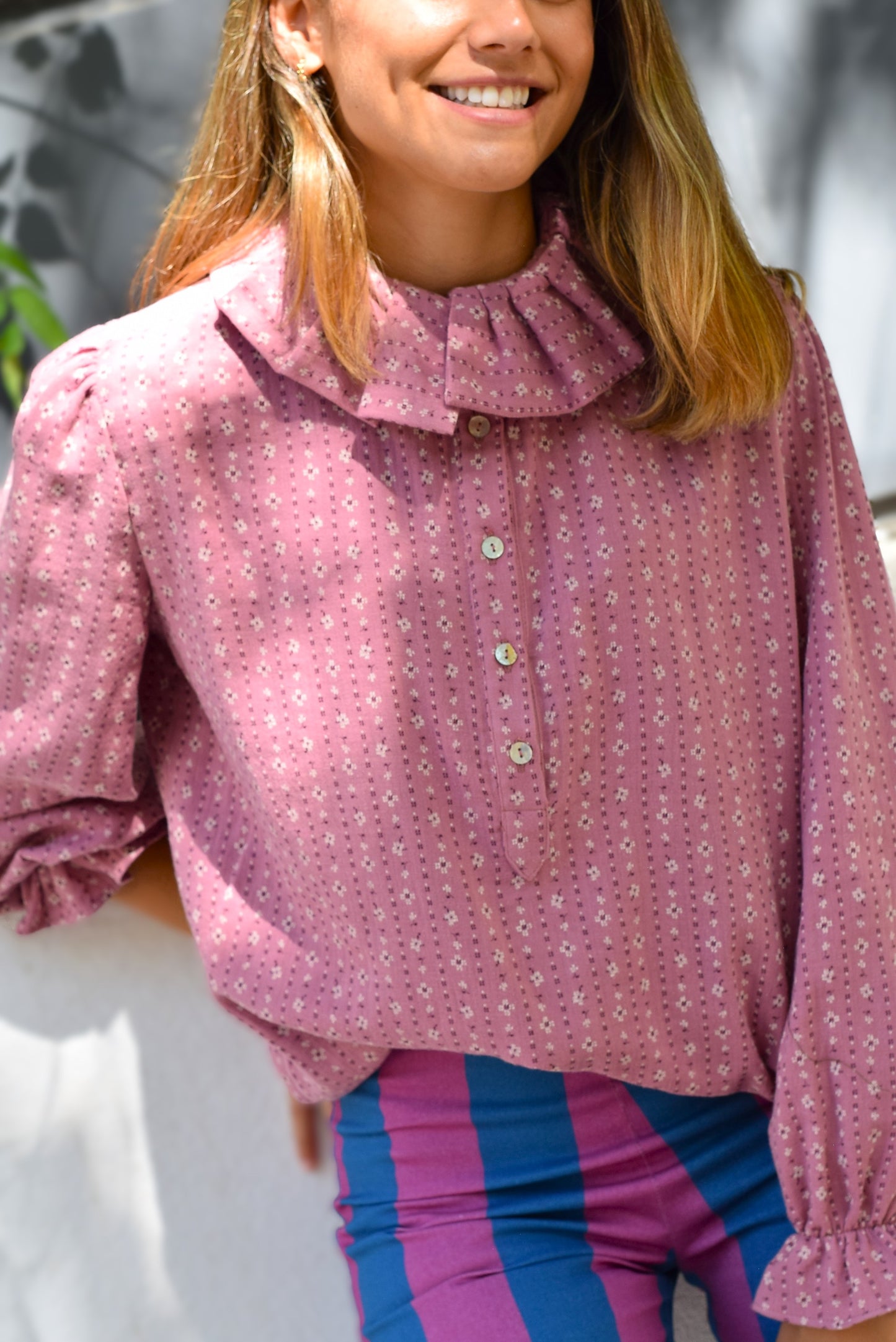 BLUSA CATALINA - FLOR ROSA