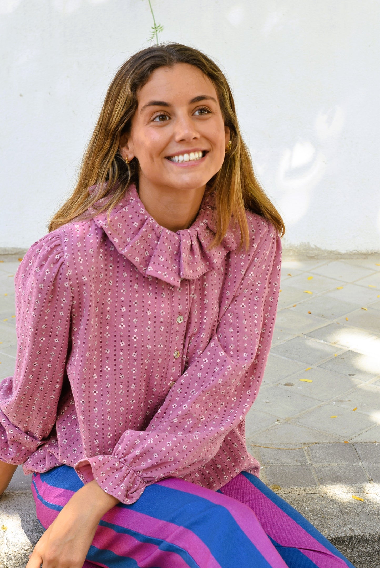 BLUSA CATALINA - FLOR ROSA