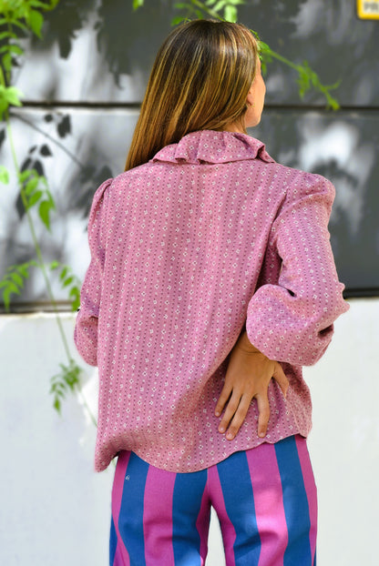 BLUSA CATALINA - FLOR ROSA