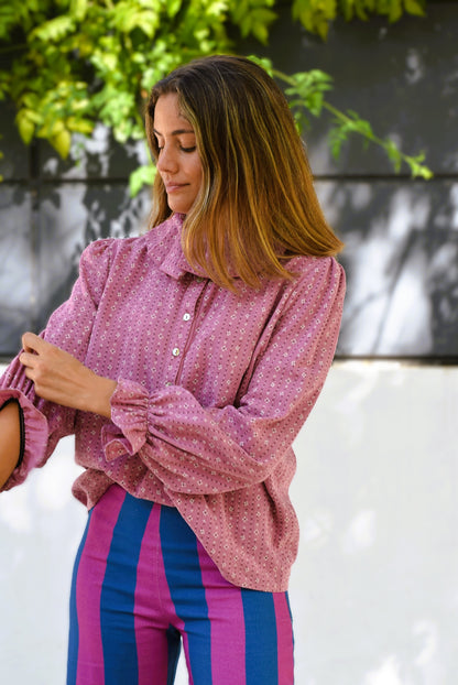 BLUSA CATALINA - FLOR ROSA
