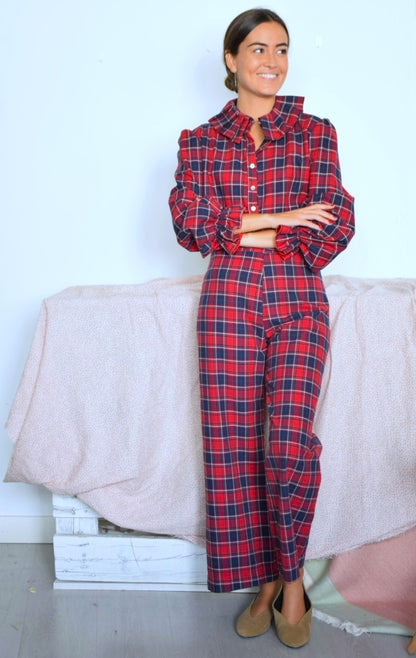 PANTALONES SOL - TARTAN ROJO - PREORDER 26 NOVIEMBRE