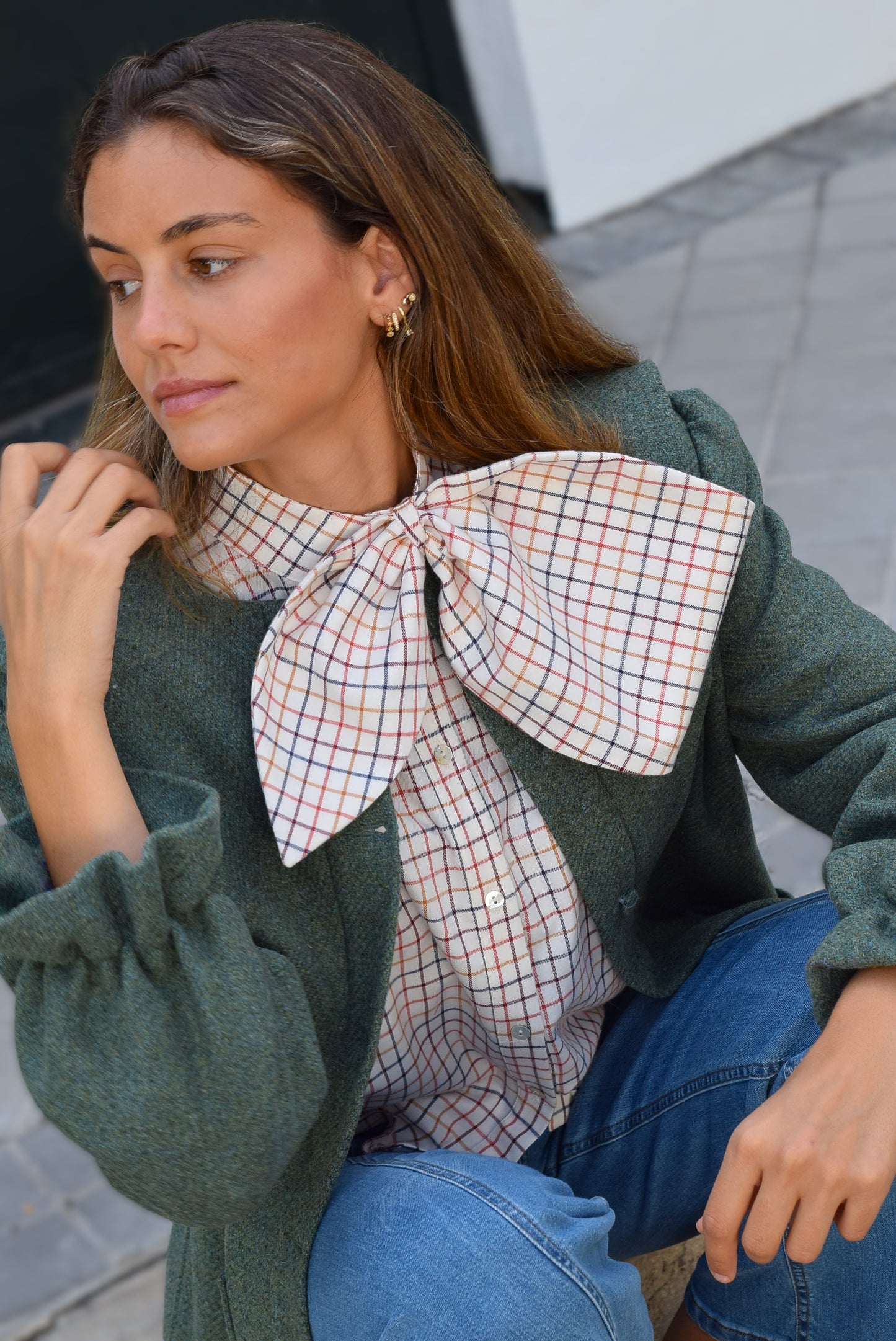 BLUSA RAFAELA - CUADRO MARRÓN - PREORDER 3 OCTUBRE