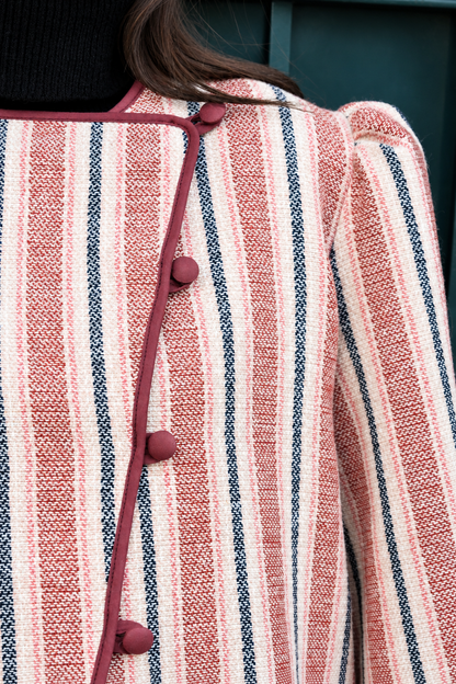 CHAQUETA SIMONA - RAYAS ROSA EMPOLVADO