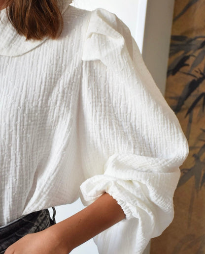 CAMISA JULIETA - PLUMETI BLANCO  - PREORDER 1 SEPTIEMBRE