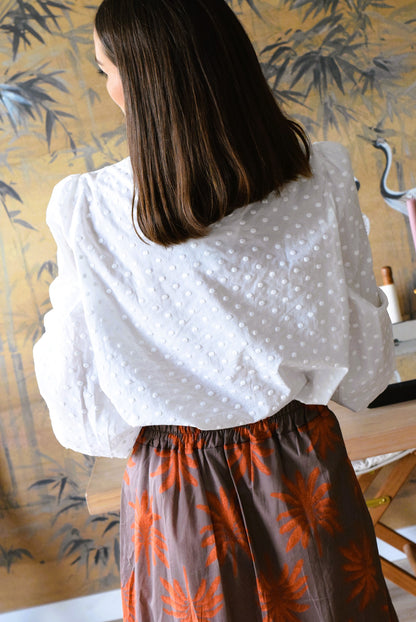 BLUSA MICAELA - PLUMETI BLANCA - PREORDER 7 SEPTIEMBRE